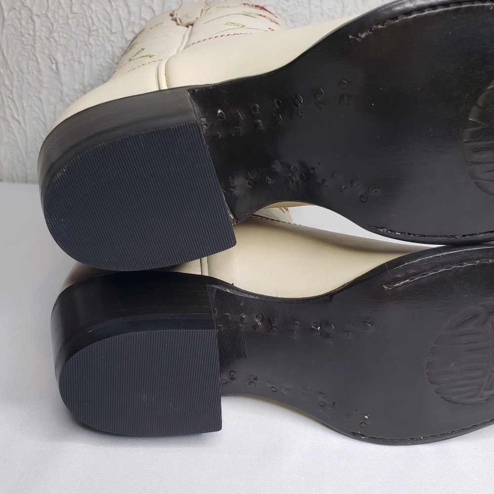 Anthropologie X Planet Cowboy Dozen Roses Cream Cowboy Boots Western Womens 8 US - Picture 14 of 16